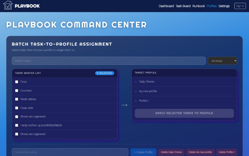 Playbook screenshot