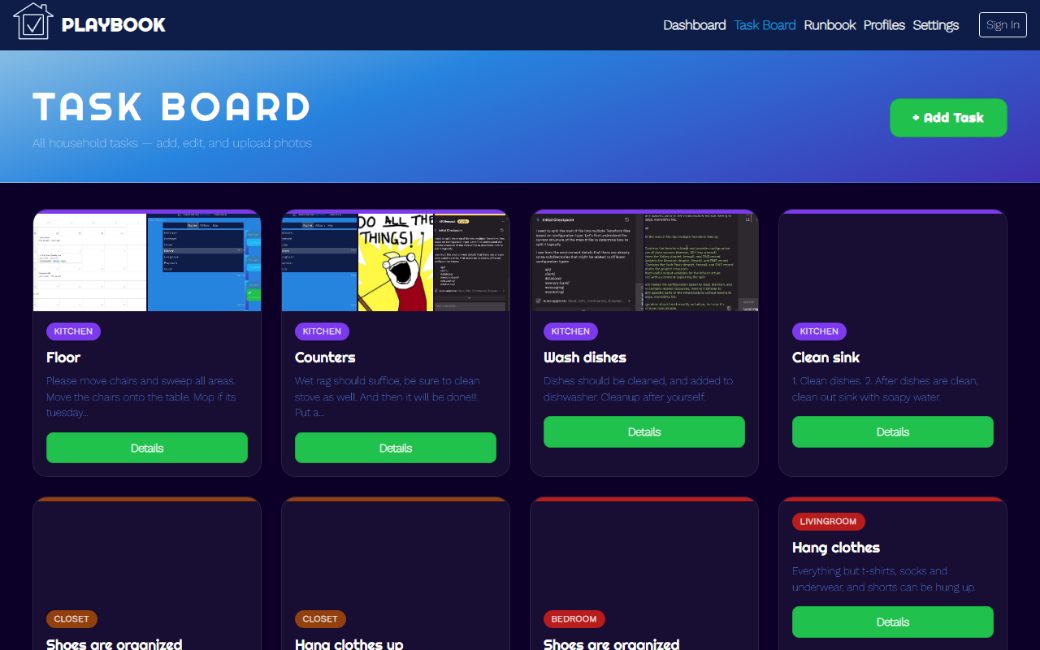 Playbook screenshot